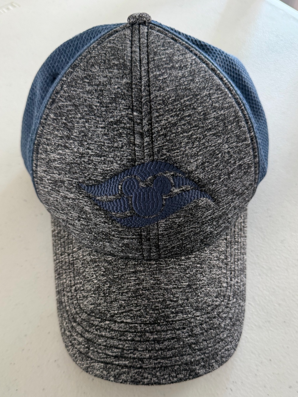 Disney Men's Heather Gray & Navy Baseball Cap with Embroidered Mickey